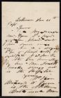 Letter from W. Shaw to Captain Thomas Sparrow